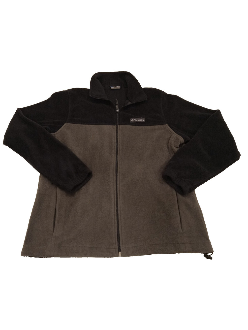 Columbia Steens Mountain Fleece Jacket Mens Medium Gray Black Colorblock Full Zi